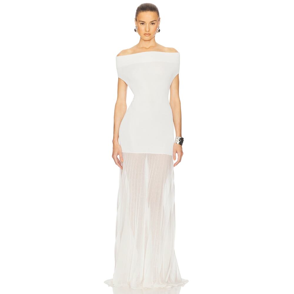 Helsa Jazzlyn Maxi Knit Dress in Ivory - Picture 2 of 12